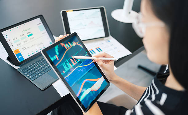 Gen Z investing with artificial intelligence driven market research charts, providing deep insights into financial trends and opportunities